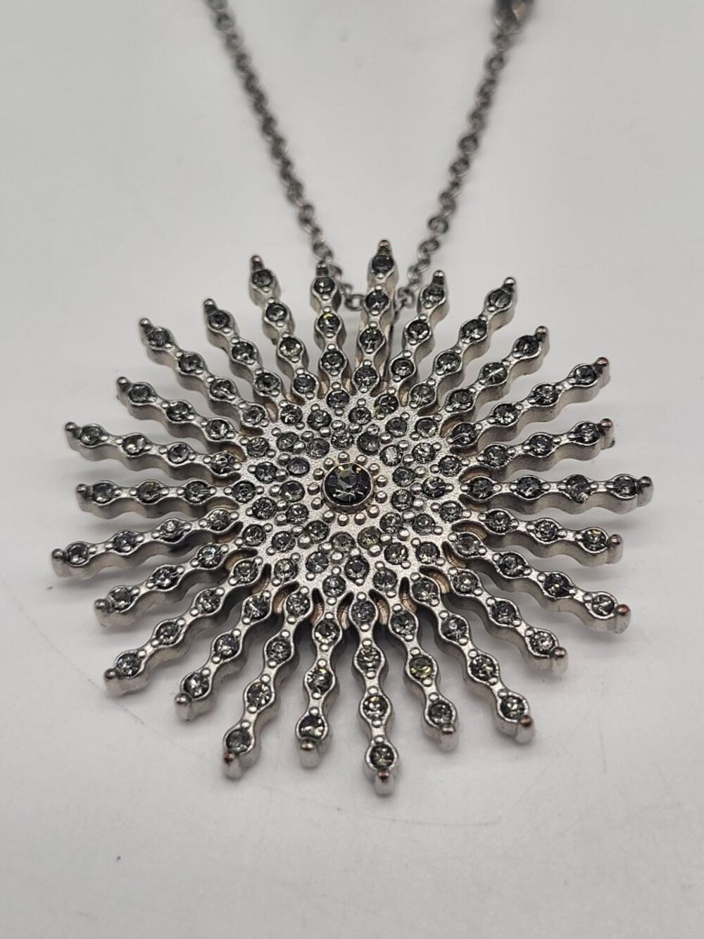 American Eagle Outfitters AEO Silver Tone Starburst Sun Boho Pendant Necklace